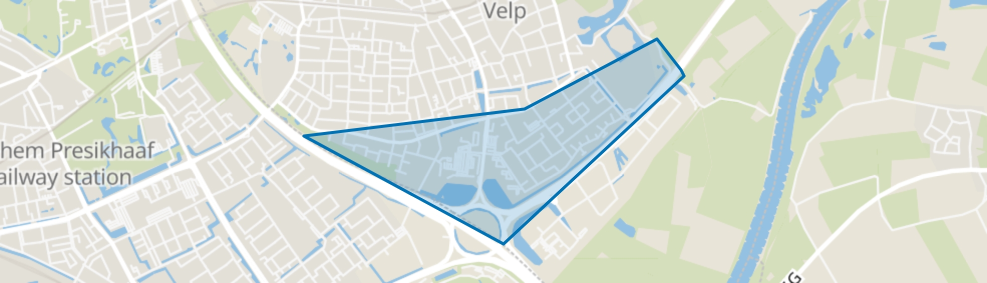 Velp-Zuid ten zuiden van Waterstraat, Velp (GE) map