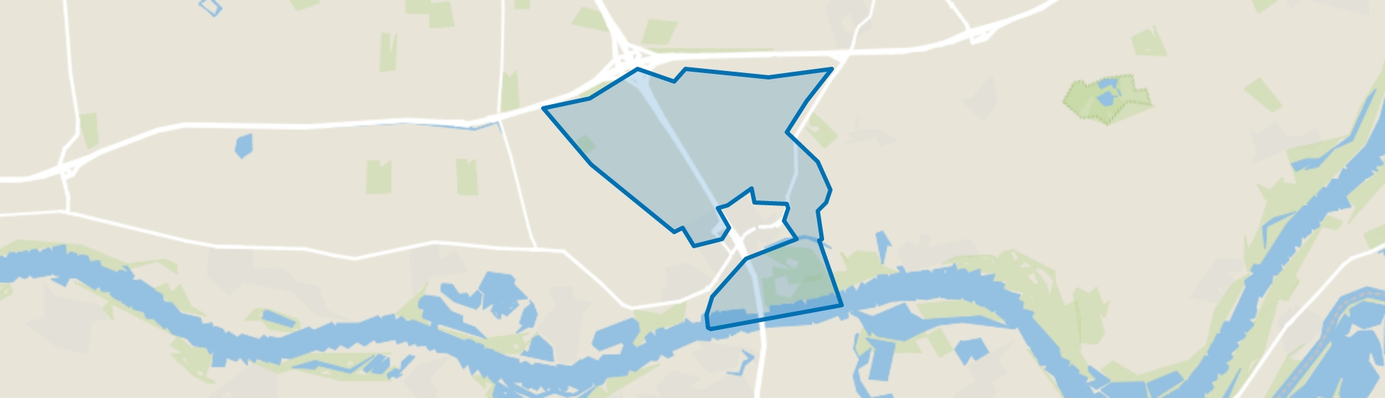 Verspreide huizen Waardenburg, Waardenburg map