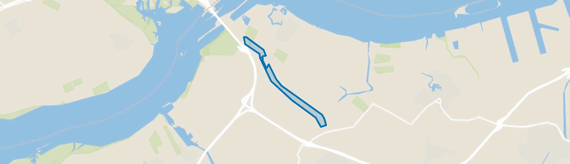 Verspreide huizen Helwijk, Willemstad map