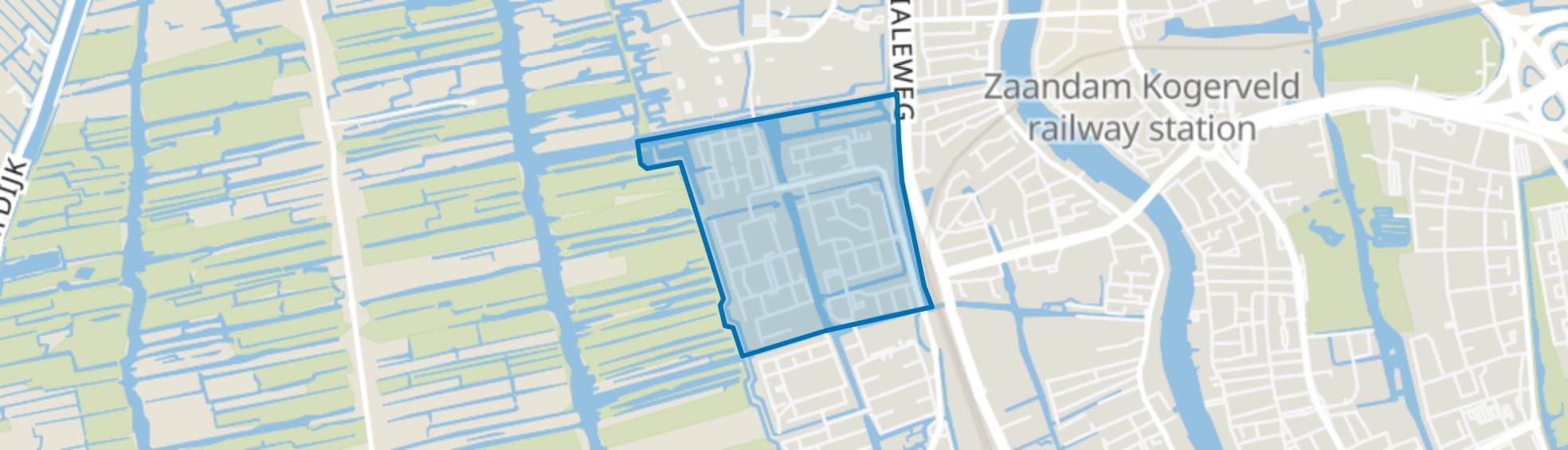 Westerwatering Noord, Zaandam map