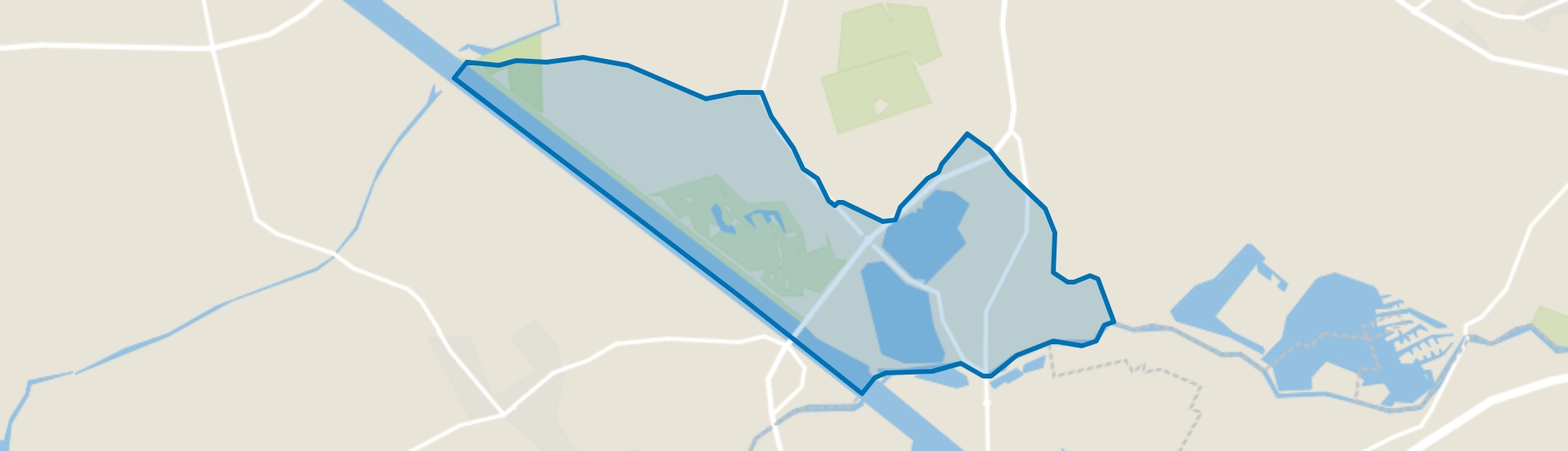 Verspreide huizen ten oosten van kanaal, Zoelen map