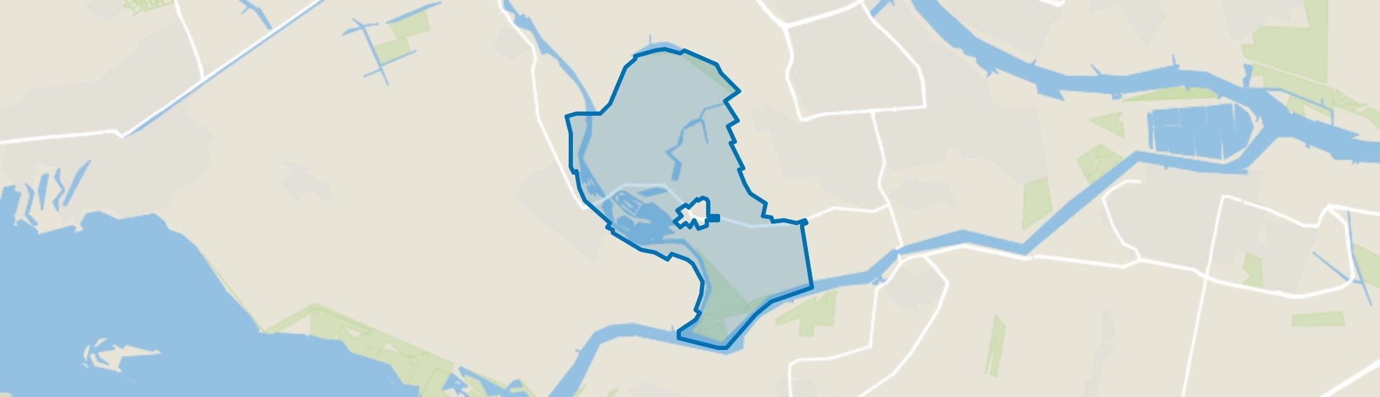 Poldergebied Simonshaven, Zuidland map