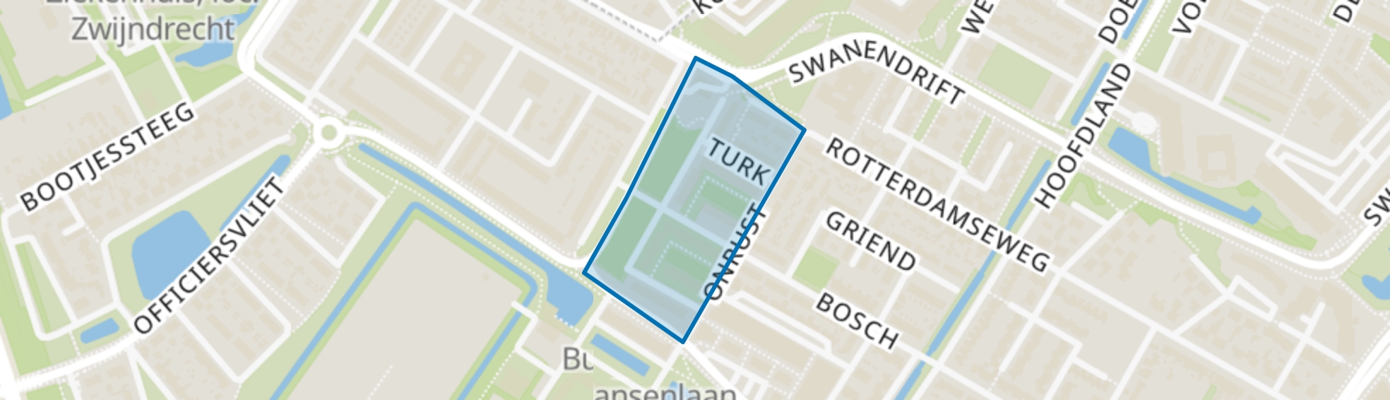 Langeraarstraat en omgeving, Zwijndrecht map