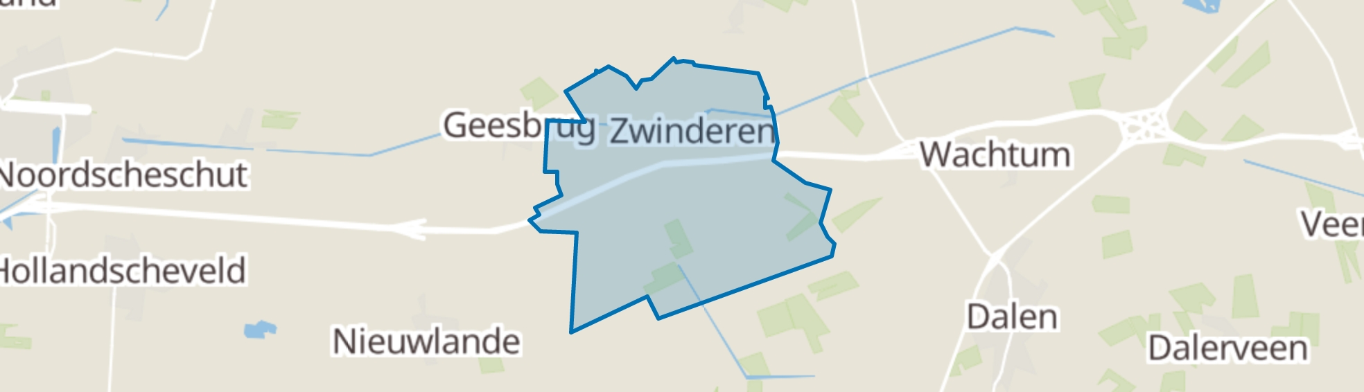 Zwinderen map